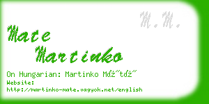 mate martinko business card